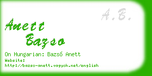 anett bazso business card