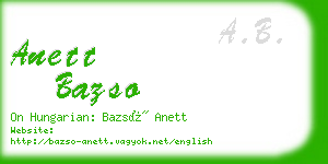 anett bazso business card